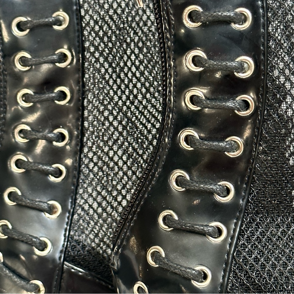 Dolls Kill x Public Desire Unstoppable Mesh Lace-Up Stiletto Boots Size 6.5 - Picture 7 of 9